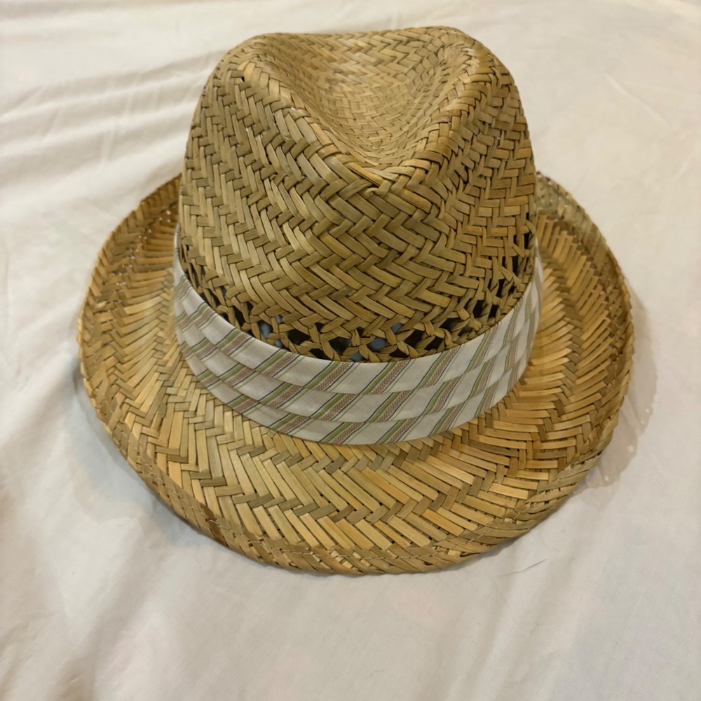 Broner Straw Fedora Hat Size XL Woven Panama Style Summer Beach Travel‎